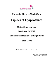 Lipides et lipoprotéines - CHUPS – Jussieu