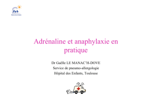 Adrénaline et anaphylaxie en pratique