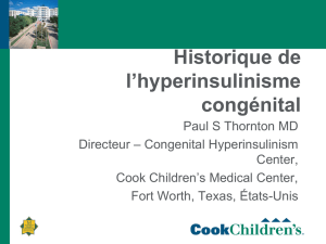 Hypoglycémie - Congenital Hyperinsulinism International