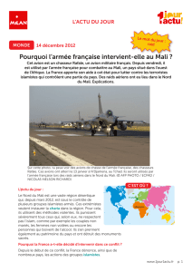 Pourquoi l`armée française intervient-elle au Mali