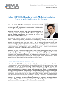 Jérôme BOUTEILLER rejoint la Mobile Marketing Association