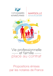 Propositions 110 e CONGRÈS Marseille 2014 Vie professionnelle et