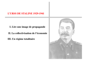 A) L`arrivée au pouvoir de Staline
