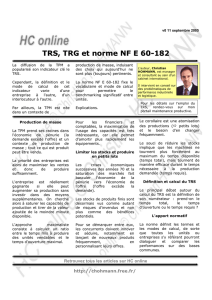 TRS, TRG et norme NF E 60-182