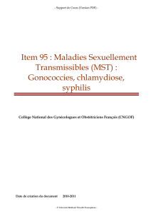Item 95 : Maladies Sexuellement Transmissibles (MST