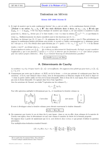 Théorème de Müntz A. Déterminants de Cauchy