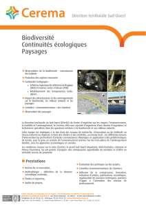 Biodiversité Continuités écologiques Paysages - Cerema Sud