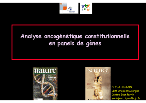 Analyses en panels de gènes - Pr. Yves-Jean BIGNON