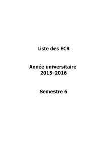 Liste des ECR Année universitaire 2015