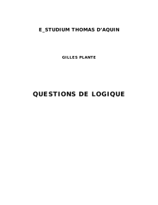 questions de logique - E_Studium Thomas Aquinas