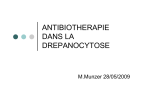 antibiotherapie dans la drepanocytose