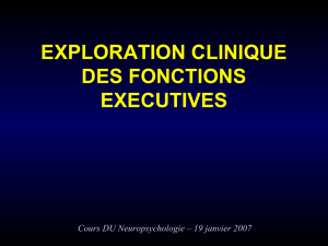 EXPLORATION CLINIQUE DES FONCTIONS EXECUTIVES