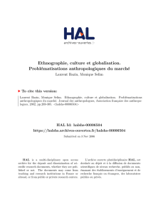 Ethnographie, culture et globalisation. Problématisations - Hal-SHS