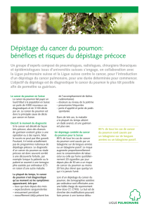 Dépistage du cancer du poumon: bénéfices et risques du dépistage