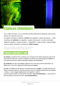 Espèces chimiques - Objectif-S.fr
