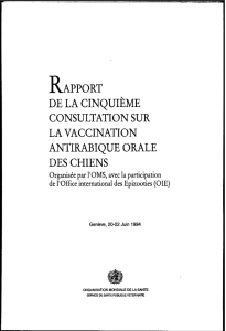 rapport de la cinquième consultation sur la vaccination antirabique