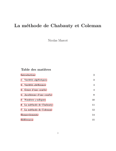 La méthode de Chabauty et Coleman