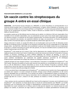 Un vaccin contre les streptocoques du groupe A entre en essai