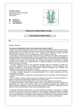 Le traitement chirurgical de la fissure anale Le traitement chirurgical de la fissure anale