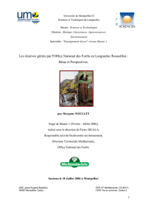 Les réserves gérées par l`Office National des Forêts en Languedoc