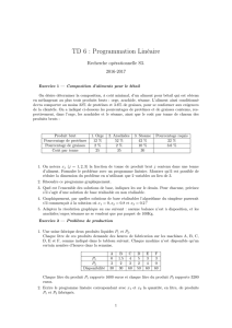 TD 6 : Programmation Linéaire