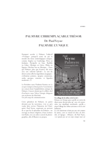Palmyre, l`irremplaçable trésor de Paul Veyne