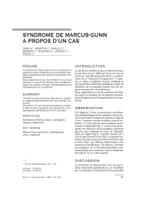 syndrome de marcus-gunn a propos d`un cas