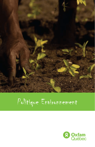 Politique Environnement - Oxfam