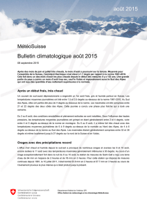 Bulletin climatologique août 2015 août 2015