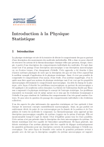 Introduction `a la Physique Statistique