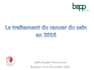 Le traitement du cancer du sein en 2016
