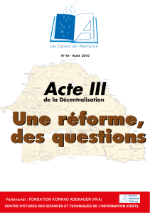 Acte III de la décentralisation: Une réforme, des questions