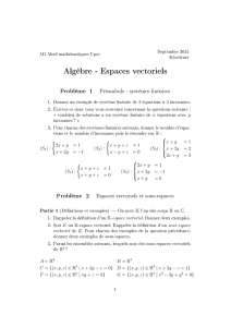 Algèbre - Espaces vectoriels