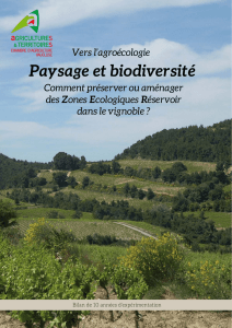 Paysage et biodiversité - Association Régionale d`Expérimentation