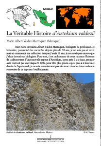 La Véritable Histoire d`Aztekium valdezii - Cactus