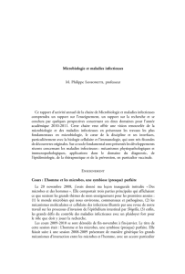 Microbiologie et maladies infectieuses M. Philippe Sansonetti