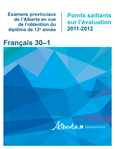Français 30–1 - Alberta Education