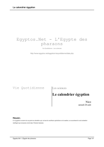 Le calendrier égyptien