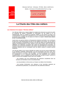 La Charte des Cités des métiers - Réseau International des Cités