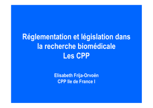 Le nouveau rôle des CPP - Recherche Clinique Paris Centre