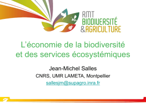 L`économie de la biodiversité et des services écosystémiques