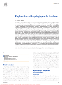 Explorations allergologiques de l`asthme