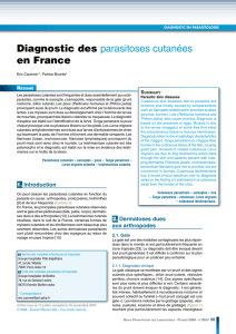 Diagnostic des parasitoses cutanées en France