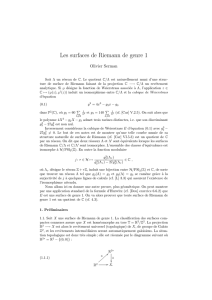 Les surfaces de Riemann de genre 1