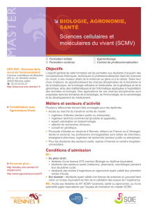 Sciences cellulaires et moléculaires du vivant (SCMV)