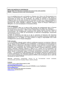 EMPLOI DE MAÎTRE DE CONFERENCES Section CNU n°35