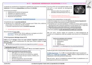 UE 8 – Sécrétions hormonales placentaires (Dr