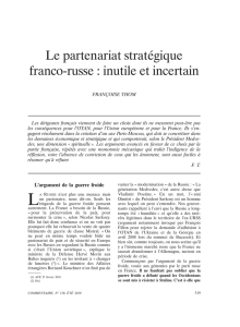 Le partenariat stratégique franco-russe : inutile et