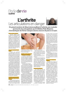 L`arthrite - Fortis Clinique Darné