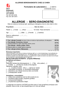 allergie - sero-diagnostic